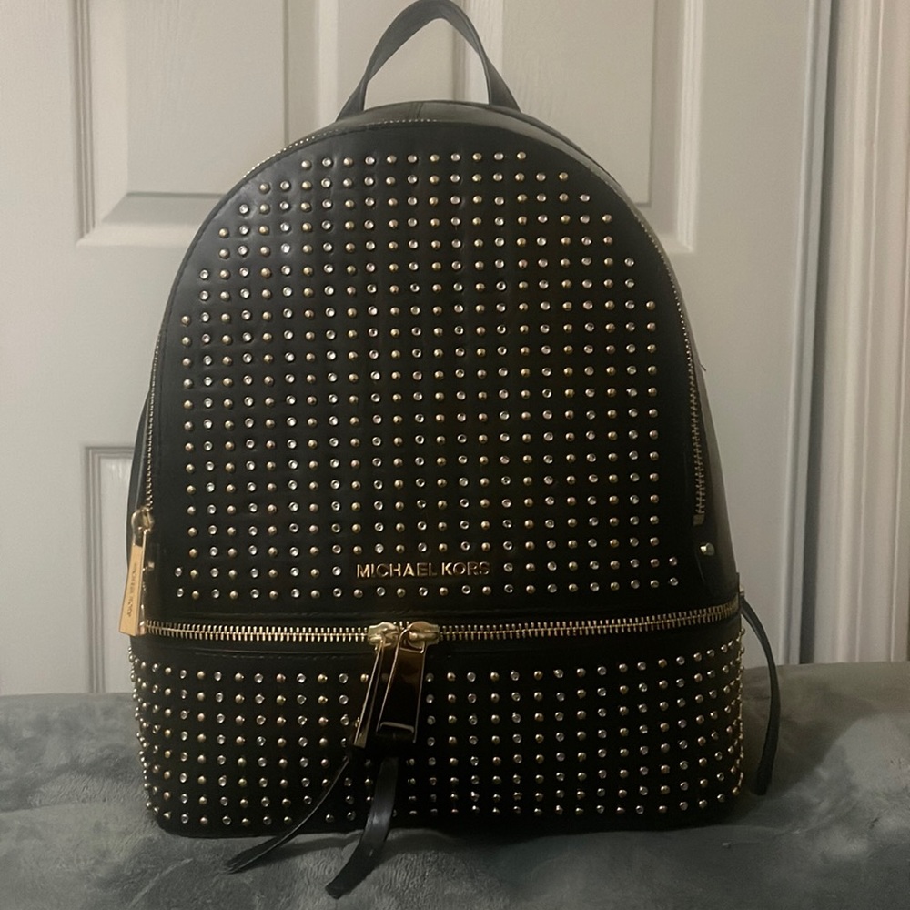 Michael Kors Rhea studded leather backpack
